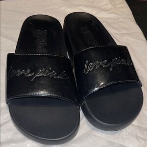 PINK VS Black Slide Sandals